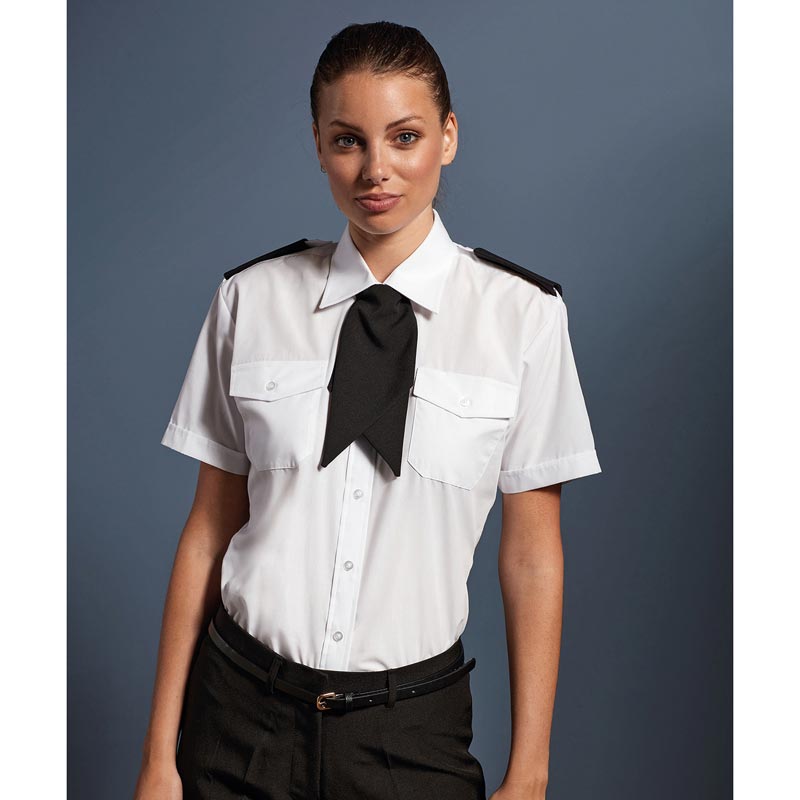 Women's short sleeve pilot blouse - Black Wom 8